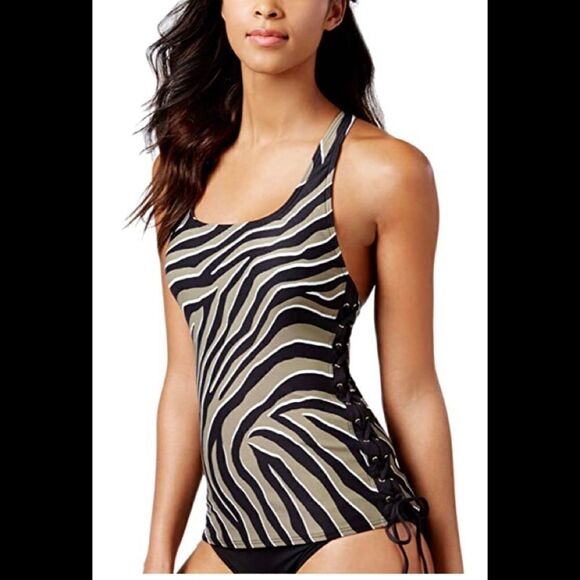 Michael Kors animal print tankini top. Small. NWT - Picture 2 of 14